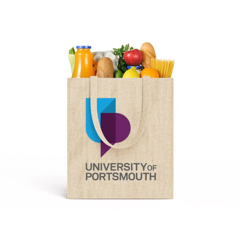 Jute and polyester tote bag