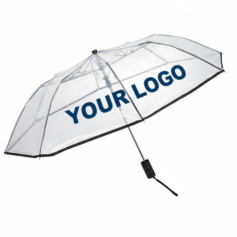Clear Auto Open Folding Umbrella - 42″ Arc