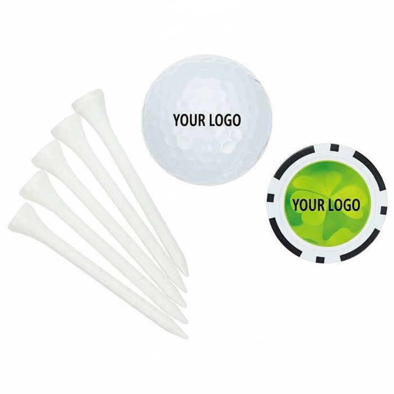 Golf Ball Tee Pack with Poker Chip